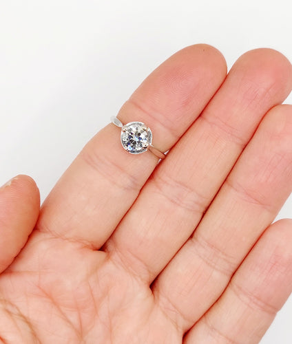 Bague solitaire art déco en platine et diamant 1,11 carat