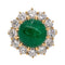 Bague 51 Bague Marguerite Or jaune Emeraude, Diamant 58 Facettes 3046564CN