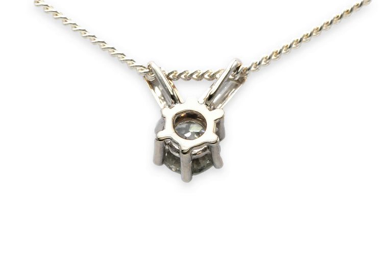 Pendentif Années 70 serti de diamants en or blanc 18 carats