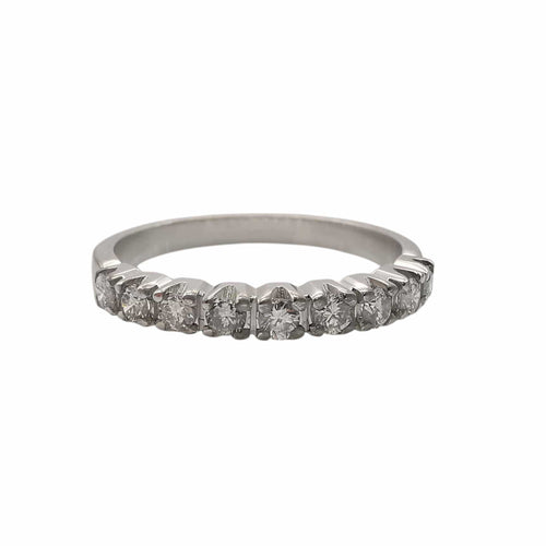 Bague 52 Bague Alliance en or blanc et diamants 58 Facettes