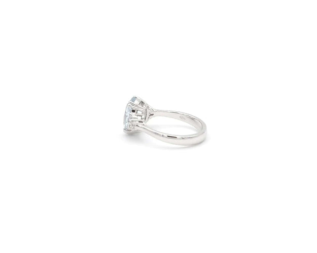 Bague Bague en or blanc avec une aigue-marine de 3,03 ct et des diamants de 0,21 ct 58 Facettes 14356