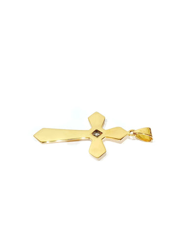 Pendenti Croix Or Rose Diamant