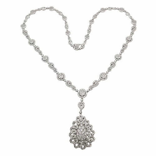Collier Collier en or blanc & diamants 58 Facettes