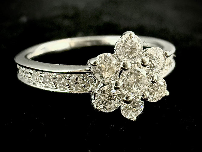 Bague 51.5 Bague or blanc diamants 58 Facettes