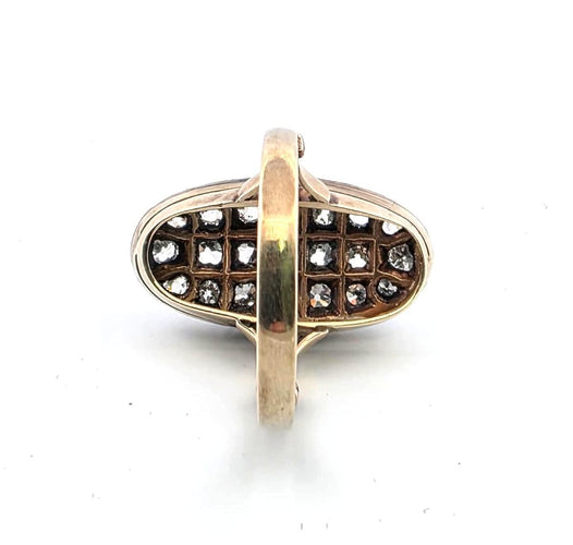 Bague 57 Bague victorienne antique en argent et or 12 carats avec diamants taille ancienne 58 Facettes