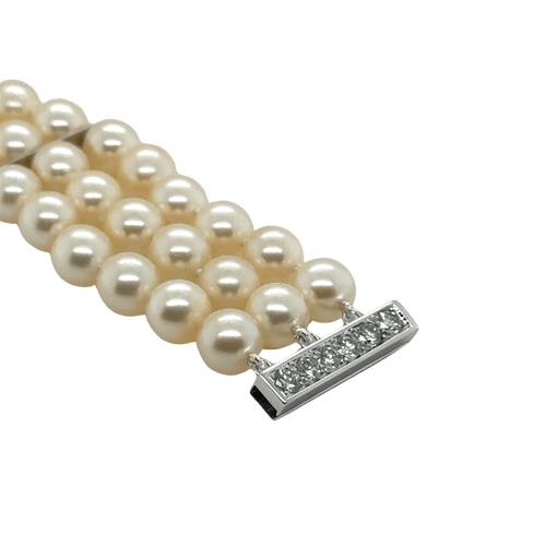 Bracelet Bracelet perles de culture - Or blanc et Diamants 58 Facettes 1.0000585/1