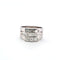 Anello a fascia en or blanc 18kt et diamants baguette