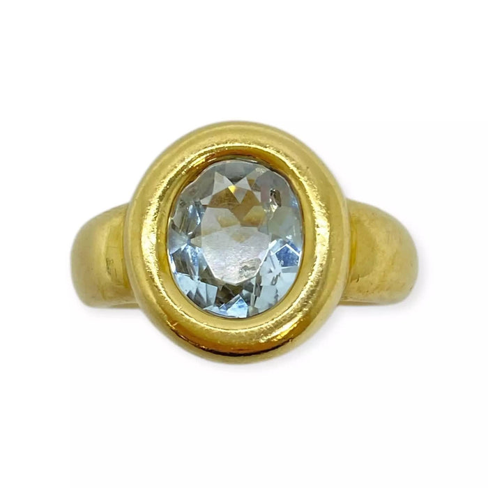 Bague 52 Bague or jaune aigue marine 58 Facettes 330069051