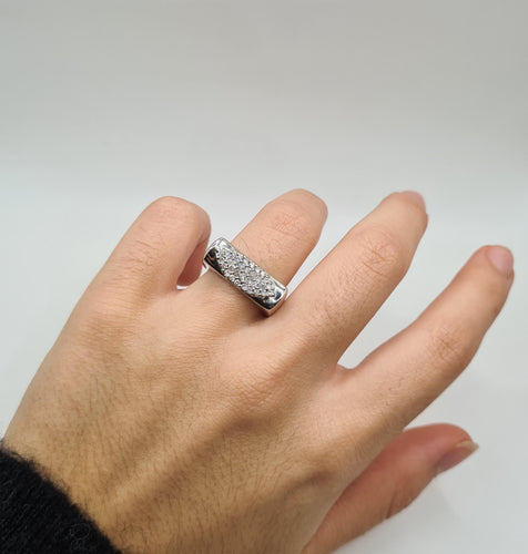 Bague 52.5 Bague or blanc diamants 58 Facettes