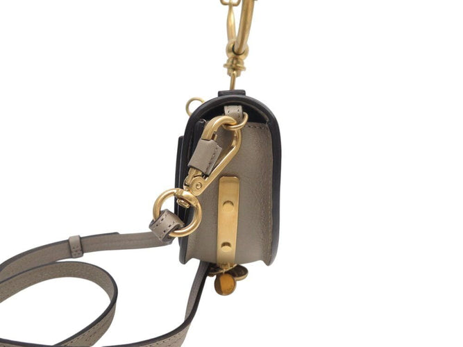 Bracelet sac a main CHLOE minaudiere bracelet nile bandouliere cuir gris bag 58 Facettes 268383