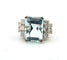 Bague 52 Bague en or blanc avec aigue-marine et diamants 58 Facettes