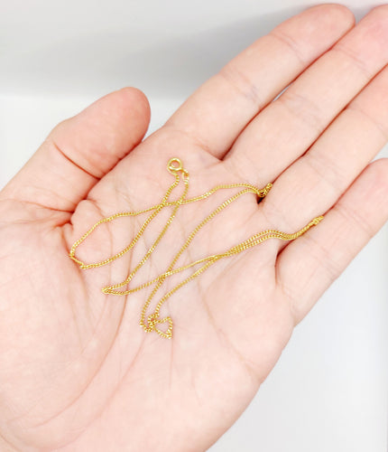 Collier Chaine vintage or jaune maille gourmette 46 cm 58 Facettes A06086