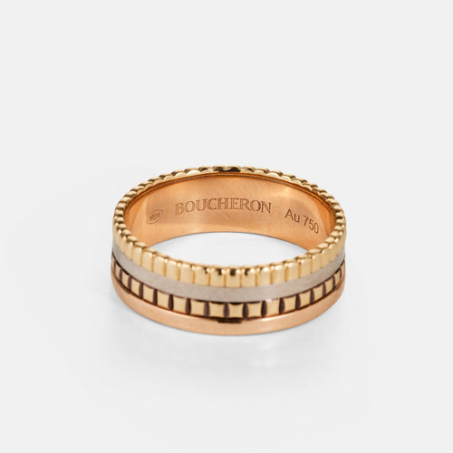 Bague 57 BOUCHERON - Bague Quatre en 3 ors et PVD 58 Facettes