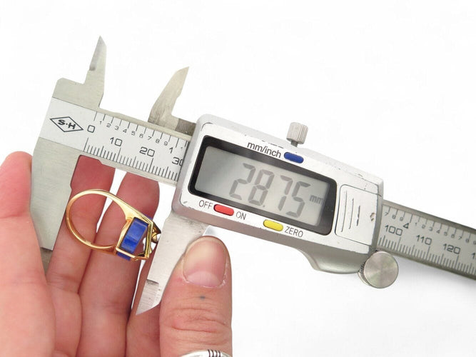 Bague 54 vintage bague FRED t54 en or jaune 18k sertie pierre lapis lazuli 9gr 58 Facettes 269965