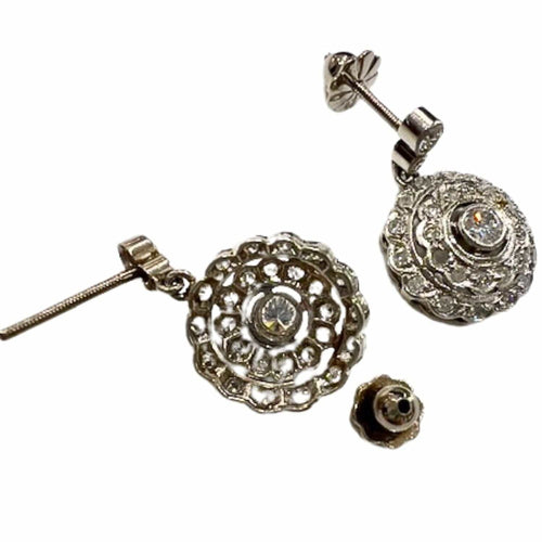 Boucles d'oreilles BOUCLES D'OREILLES ART DÉCO EN PLATINE AVEC DIAMANTS 58 Facettes Q274B