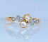 Bague or perles diamants vers 1900