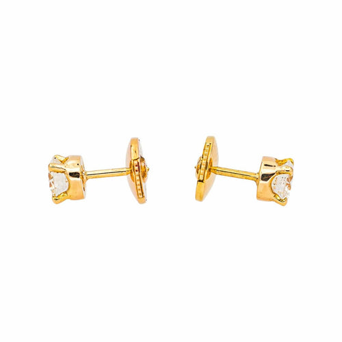 Boucles d'oreilles Boucles d'oreilles Puces Or jaune Diamant 58 Facettes 4745025CN