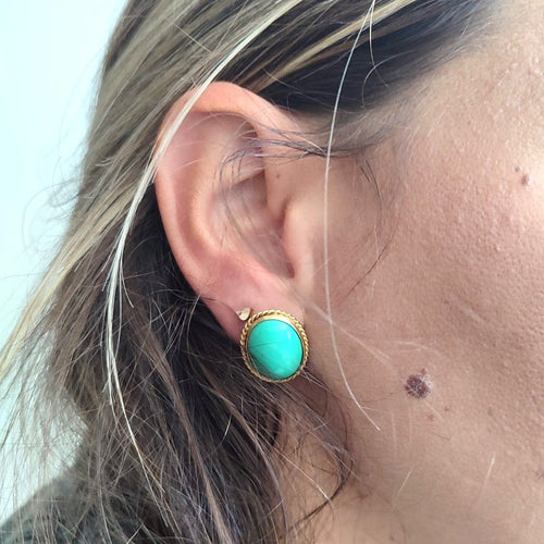 Boucles d'oreilles Orecchini vintage con turchese 58 Facettes