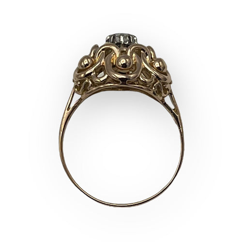 Bague 54 Bague ancienne or rose et diamant 58 Facettes 149057356