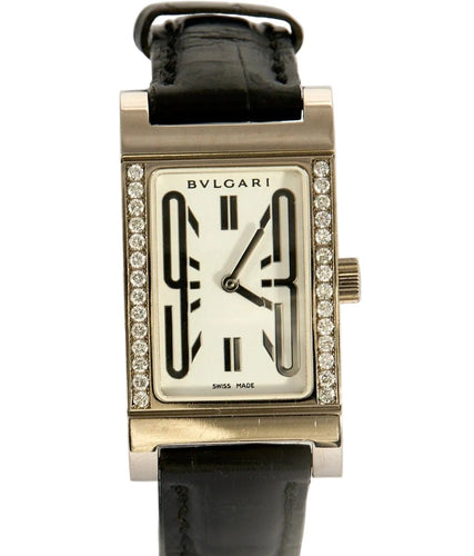Montre BULGARI Rettangolo - or blanc - Diamants 58 Facettes