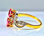 Ring 51 18k gold and platinum ruby ​​and diamond ring 58 Facettes AB313