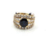 Bague 51 Bague en or jaune avec saphir central et diamants 58 Facettes