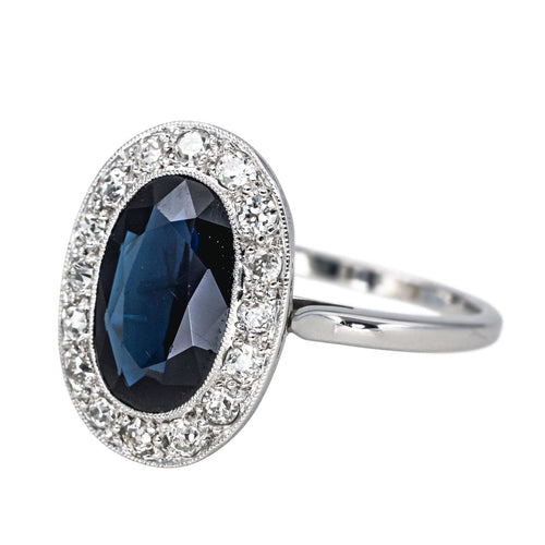 Bague 53 Bague Pompadour  Or blanc, Platine Saphir, Diamant 58 Facettes 4555742RV