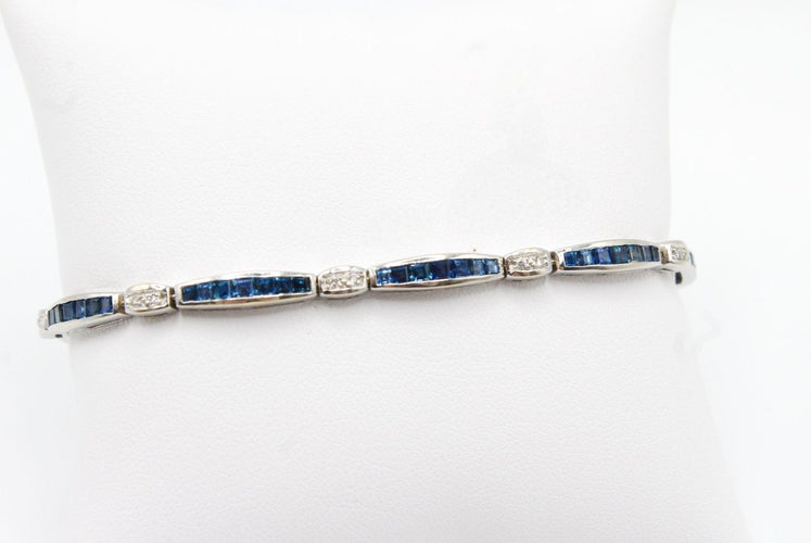 Bracelet Bracelet or blanc, saphirs et diamants 58 Facettes 240395