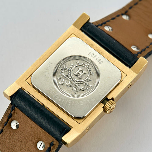 Montre HERMES - Montre Medor - Cuir et plaqué or 58 Facettes