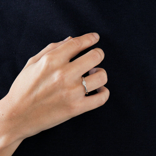 Bague 53 Solitaire or blanc diamant 58 Facettes 3121290