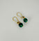 Boucles d'oreilles Boucles d'oreilles vintage en or jaune, boules de malachite verte 58 Facettes 2505019