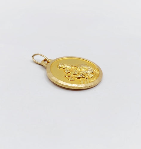 Pendentif Médaille religieuse vintage or jaune double face vierge Marie et Jésus Christ 58 Facettes B01019