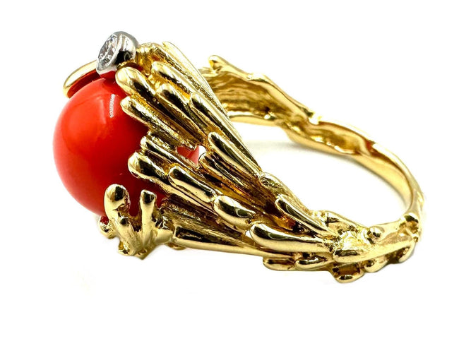 Bague 57 GILBERT ALBERT. Bague or jaune, diamant et billes interchangeables 58 Facettes