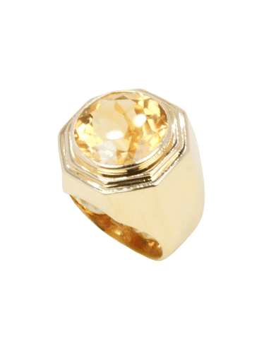 FRED Bague chevaliere or jaune citrine 7 carats