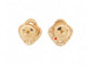 Boucles d'oreilles boucles d'oreilles coeur entrelace email rose & or jaune 18k s 58 Facettes 270064