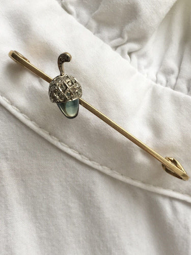 Broche Broche victorienne en or jaune 18k et platine, saphir cabochon et diamants 58 Facettes