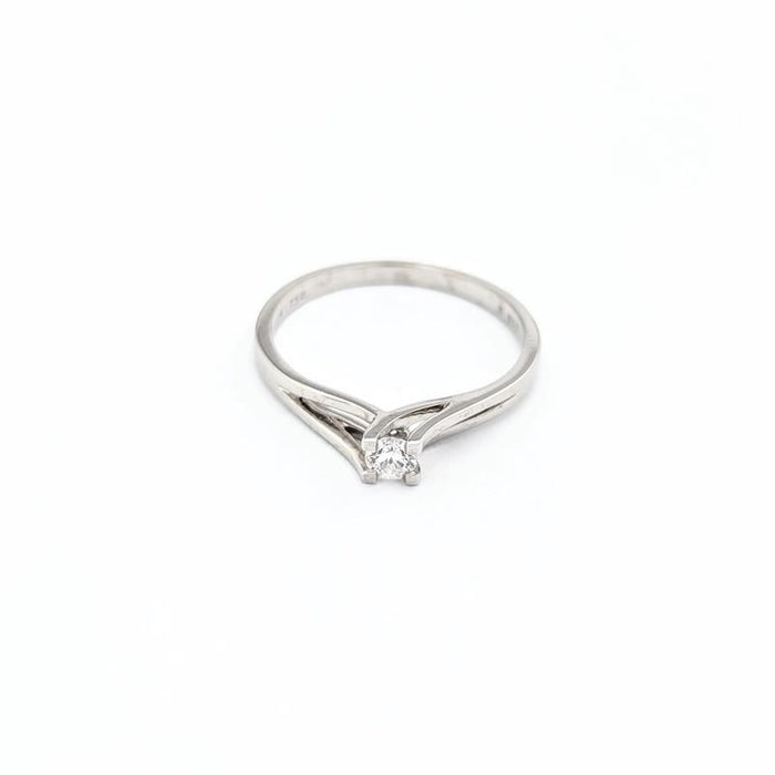 Bague 54 Solitaire en or blanc et diamant 58 Facettes 31070