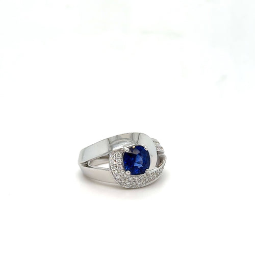 Bague 55 Bague Or Blanc - Saphir et Diamants 58 Facettes 1.0000142/1