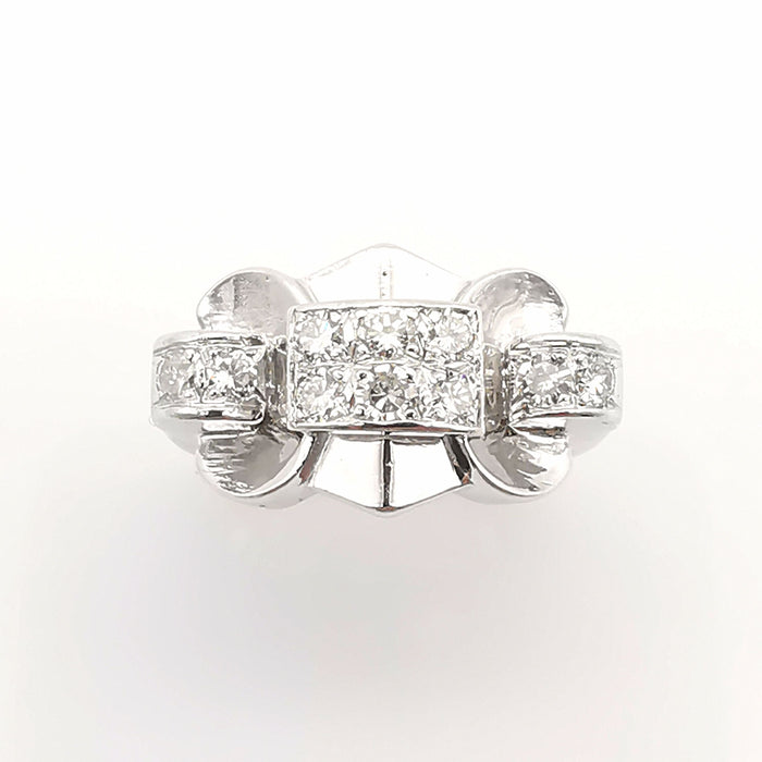 Bague 55 Bague tank or blanc diamants 58 Facettes