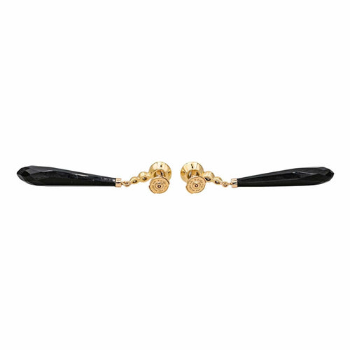Boucles d'oreilles Boucles d'oreilles Pendantes Or jaune Perle de culture, Onyx, Diamant 58 Facettes 3853930RV
