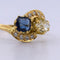 Bague 55 Bague victorienne en or jaune 18 carats, saphir et diamants 58 Facettes AN559