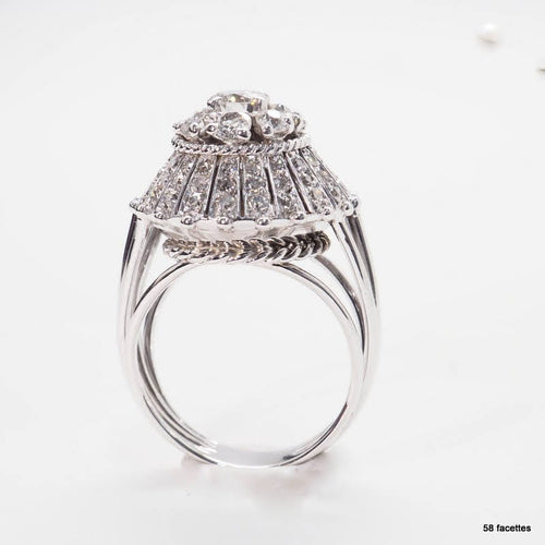 Bague 57 Bague diamants années 50 58 Facettes 4153