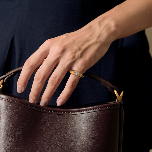 Bague 45 VAN CLEEF & ARPELS - Bague philippines or jaune oeil de tigre et diamants 58 Facettes