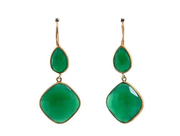 Boucles d'oreilles Boucles d'oreilles agathe verte et or 58 Facettes