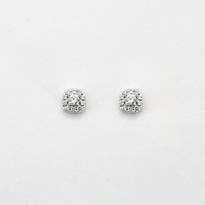 Boucles d'oreilles Boucles d'oreilles or blanc serties de diamants 58 Facettes