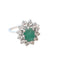Bague 57.5 Bague marguerite vintage émeraude et diamants 58 Facettes AA 1740