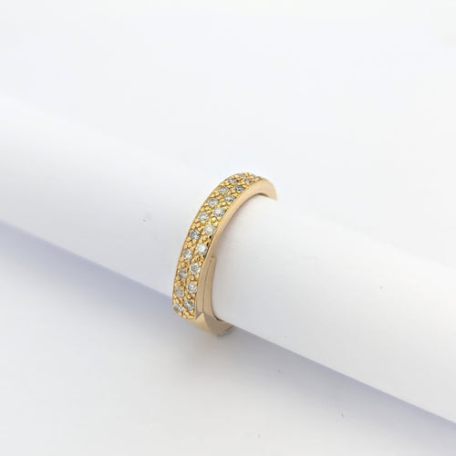 Bague 46 GUY LAROCHE - Alliance en or jaune et diamants 58 Facettes 26367