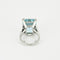 Bague 47 Bague en Or blanc 18k Aquamarine 58 Facettes CAS0171