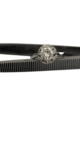 Bague 50 Solitaire ancien en platine et diamant T50 ajustable 58 Facettes