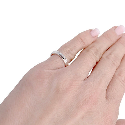 Bague Chaumet , "Liens", platine, diamants.